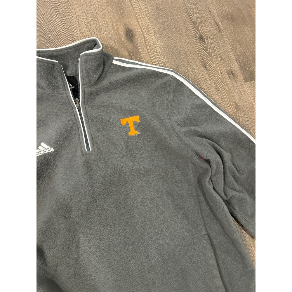 Adidas Mens Tennessee Volunteers Quarter Zip Fleece Pullover Gray Large NCAA - Picture 4 of 9